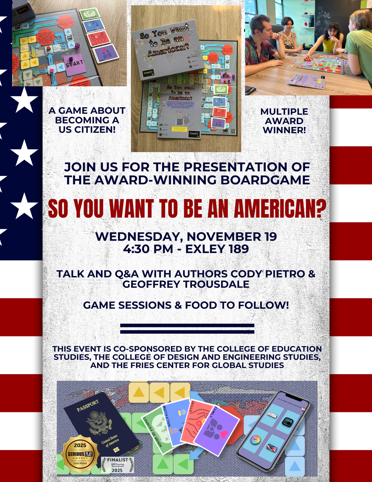 SO YOU WANT TO BE AN AMERICAN GAME SESSION